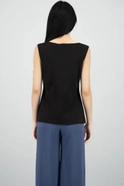 Top tejido largo abertura con botones