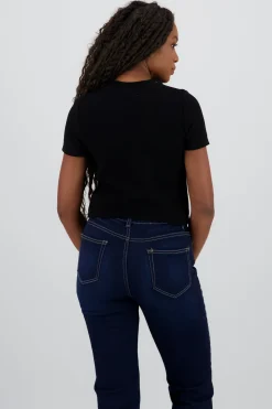 Top tejido manga corta con botones