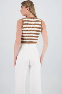 Top tejido rib rayas