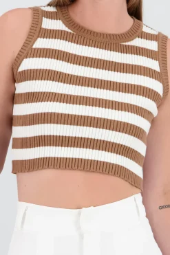 Top tejido rib rayas