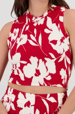 Top textura flores tropicales