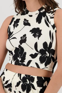 Top textura flores tropicales