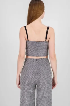 Top tirantes brillos textura