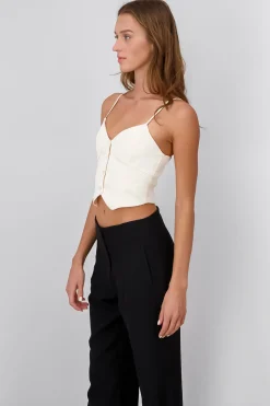 Top Tirantes Cuello V Con Botones