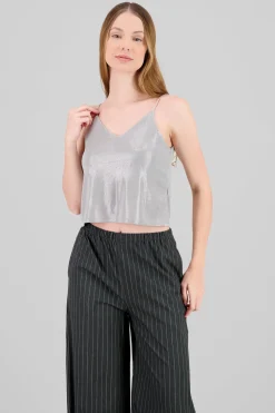 Top tirantes fluido brillos