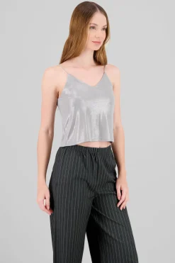 Top tirantes fluido brillos