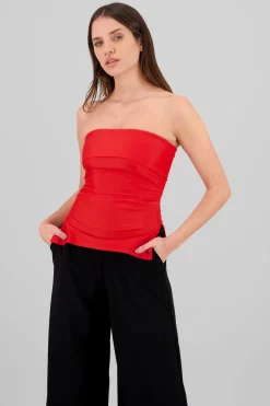 Top tubo con dobles escote