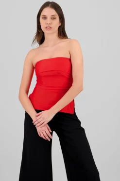 Top tubo con dobles escote