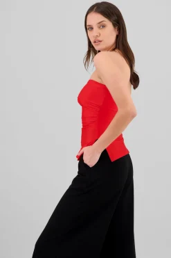 Top tubo con dobles escote