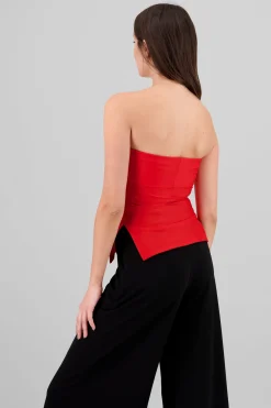 Top tubo con dobles escote