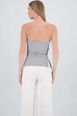 Top tubo con dobles escote