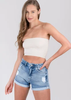 Top Tubo Elástico Acanalado