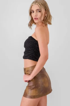 Top tubo plisado brillos