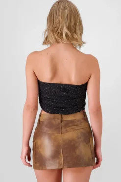 Top tubo plisado brillos