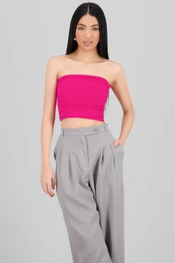 Top Tubo Strapless Drapeado