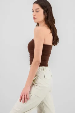 Top Tubo Strapless Drapeado