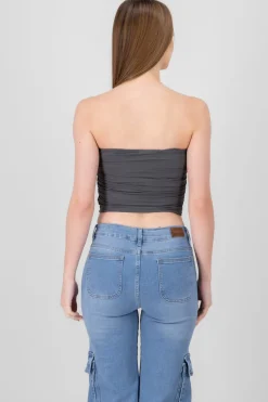 Top Tubo Strapless Drapeado