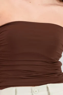 Top Tubo Strapless Drapeado