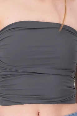 Top Tubo Strapless Drapeado