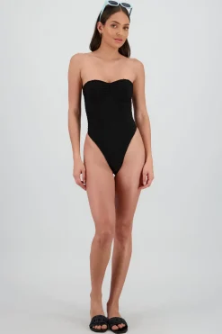Traje de baño textura strapless