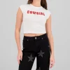 T-shirt de cowgirl con efecto de brillos