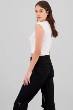 T-shirt de cowgirl con efecto de brillos