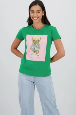 T-shirt oso detalle aplicacion