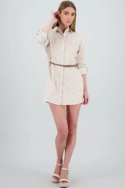 Vestido camisero manga larga detalle anclas