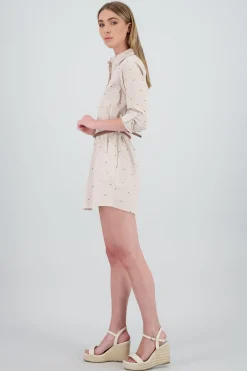 Vestido camisero manga larga detalle anclas