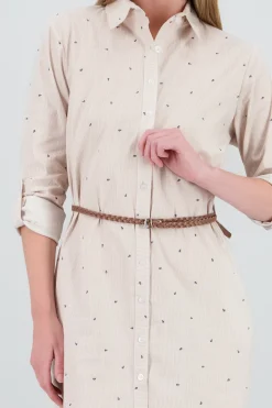 Vestido camisero manga larga detalle anclas