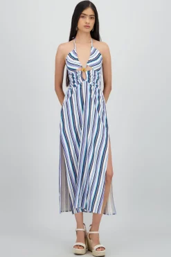 Vestido cutout halter lineas