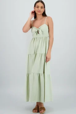 Vestido de nudo maxi liso