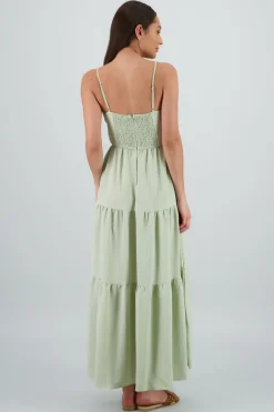 Vestido de nudo maxi liso