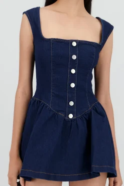 Vestido denim botones