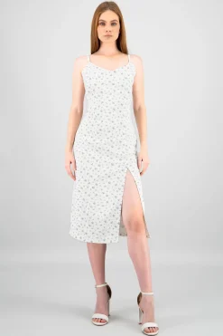 Vestido denim flores con estampado