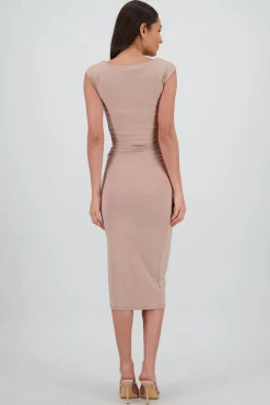 Vestido drapeado sin mangas