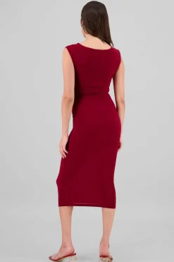 Vestido drapeado sin mangas