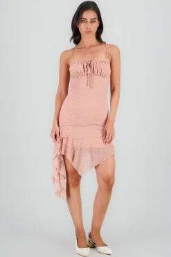 Vestido encaje asimetrico