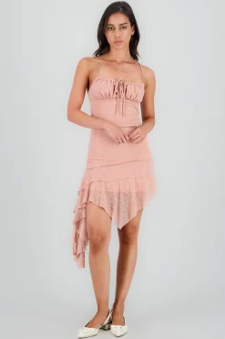 Vestido encaje asimetrico