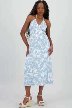 Vestido estampado halter