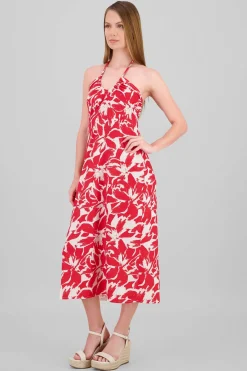 Vestido estampado halter