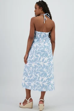 Vestido estampado halter