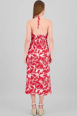 Vestido estampado halter