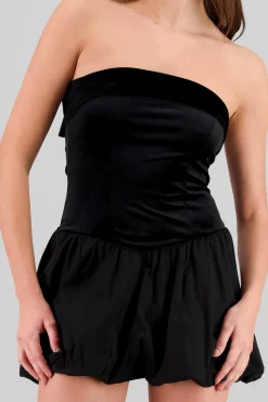 Vestido falda globo terciopelo