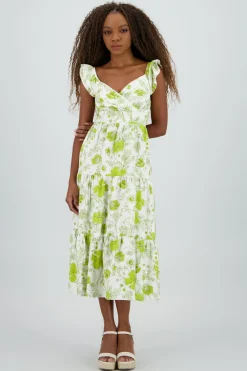 Vestido flores detalle olanes