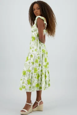 Vestido flores detalle olanes