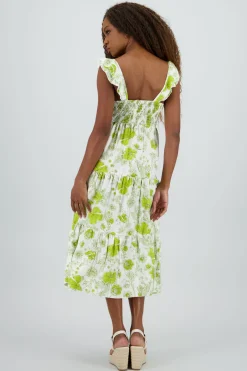 Vestido flores detalle olanes