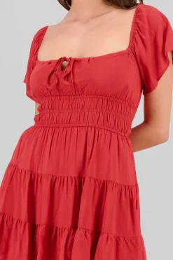 Vestido manga corta con detalle short interno