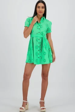 Vestido maxi camisero eyeled