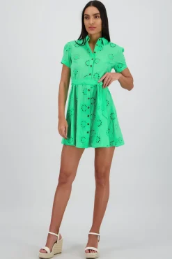 Vestido maxi camisero eyeled